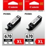 GENUINE Canon PGI670XL Black Ink Tank Cartridge Twin Pack